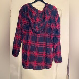 Plaid button down hoodie